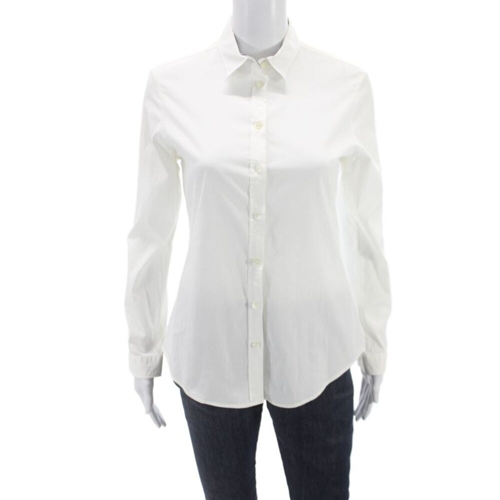 Burberry Brit Women Collared Long Sleeve Button Cuff Button-Up White Size S